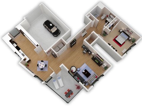 Capitol Yard Apartments_ West Sacramento CA_Floor Plan_One Bedroom One Bathroom A3